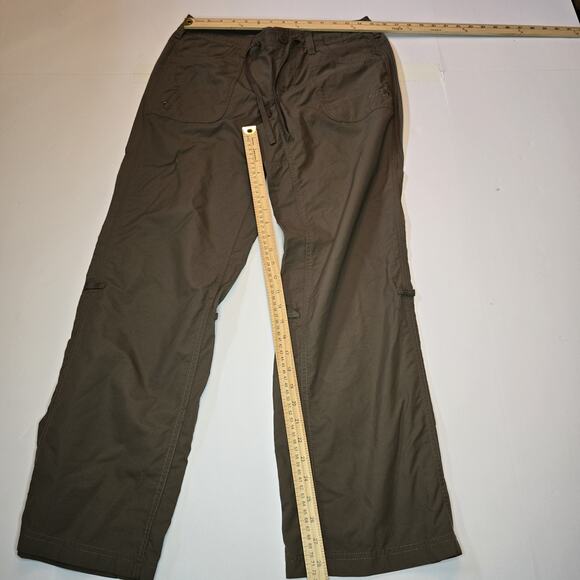 North Face Pants Women size 8 Lightweight Straight Hiking Casual Pockets olive - Picture 2 of 5